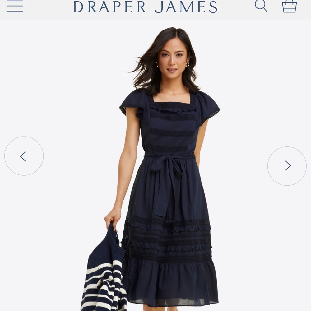 Draper James Tie Waist Peasant Dress